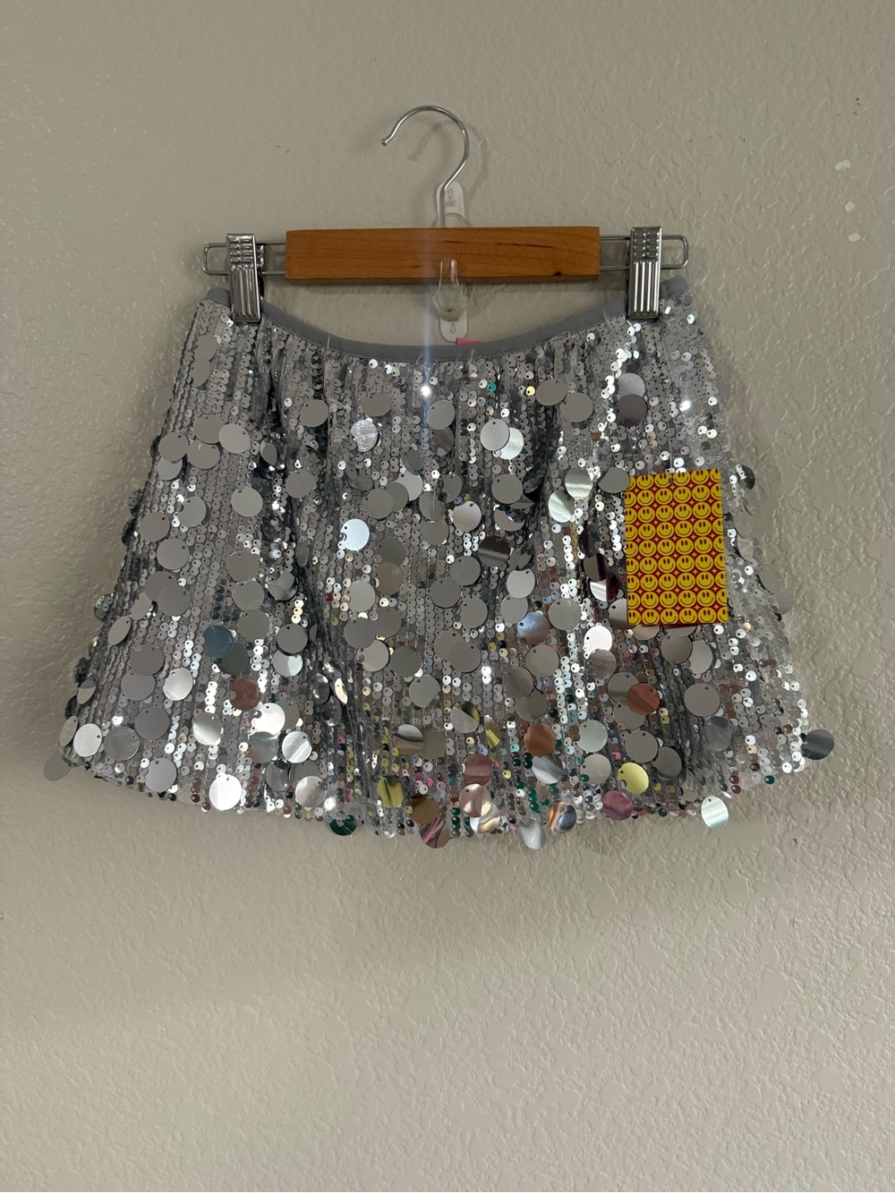 Coco & Shay Silver Sequin Mini Skort